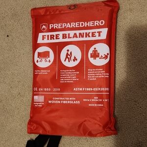 PreparedHero Fire Blanket - Red